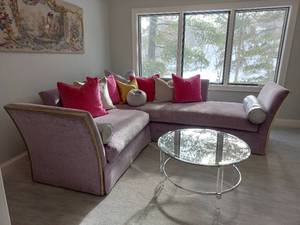 lot 110 image: Marge Carson Two-Piece L-Shaped Sectional Couch
