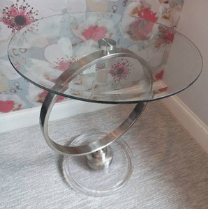 lot 114 image: Metal and Glass Table