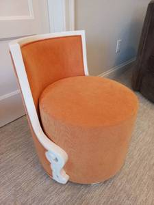 lot 137 image: Orange Corduroy Upholstered Chair