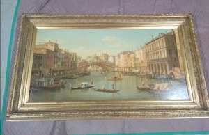 lot 4 image: Large Old Orignal Oil Painting