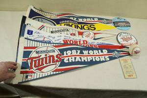 Minnesota Twins and Vikings Pennants and Twins Collector Items