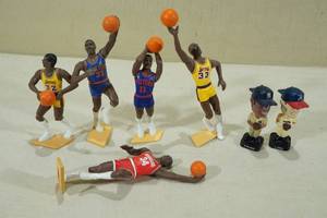Assorted Sports Action Figures - Olaujuwon, Ewing, Magic, Thomas, Kareem