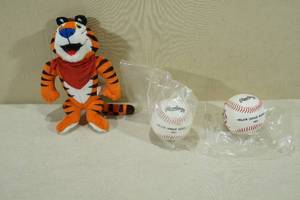 Kelloggs Frosted Flakes Plush and Collector Baseballs