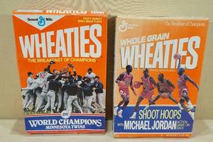 Vintage Wheaties Boxes - 1987 Twins, Michael Jordan