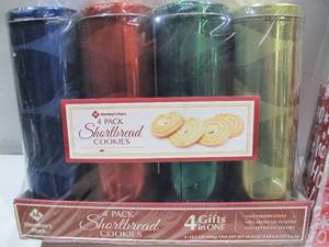 lot 71 image: NEW Gift Basket 2 Pack - Tis the Season Tower  4 Pack Shortbread Cookies