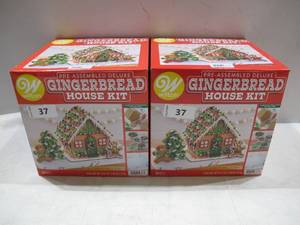 lot 40 image: NEW 2 Pack of Wilton Deluxe Gingerbread House Kits