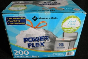 lot 12 image: Members Mark 13 Gallon Trash Bags 200 count