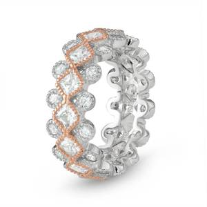 lot 106 image: Brand New SS Multi Shape White Sapphire Eternity Band