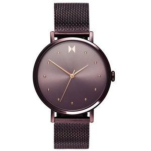 lot 92 image: Movado Womens MVMT Dot Wine Stainless Steel Mesh Bracelet Watch