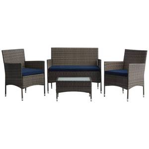 lot 48 image: Brand New Unopened Box Brookside Iris Rattan 4-Pc. Patio Conversation Set