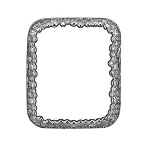 lot 55 image: Brand New Champagne Bubble Silvertone CZ 42mm Apple Watch Case