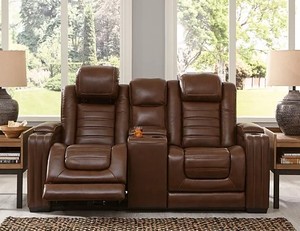Backtrack 74.5 x 40 in. Dual Power Reclining Loveseat with Console