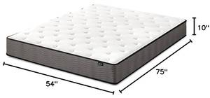 ZINUS 10 Inch Support Plus Pocket Spring Hybrid Extra Firm Feel Full Size Mattress Mattress-in-a-Box
