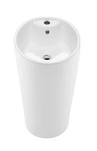 Swiss Madison Monaco Circular Basin Pedestal Sink in Glossy White