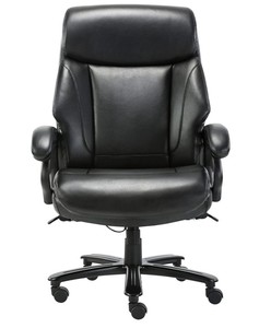 COLAMY High Back Big & Tall 400 lb. Heavy Duty Large Executive Swivel Office Chair in Black Bonded Leather
