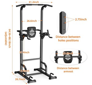 Sportsroyals 400 lbs. Power Tower Dip Station Pull Up Bar for Home Gym Strength Training Workout Equipment