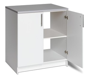 Prepac 32 in. W x 36 in. H x 24 in. D Wood Freestanding Garage Cabinet in White