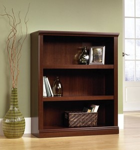 Sauder Select Collection 3-Shelf Bookcase in Cherry Finish