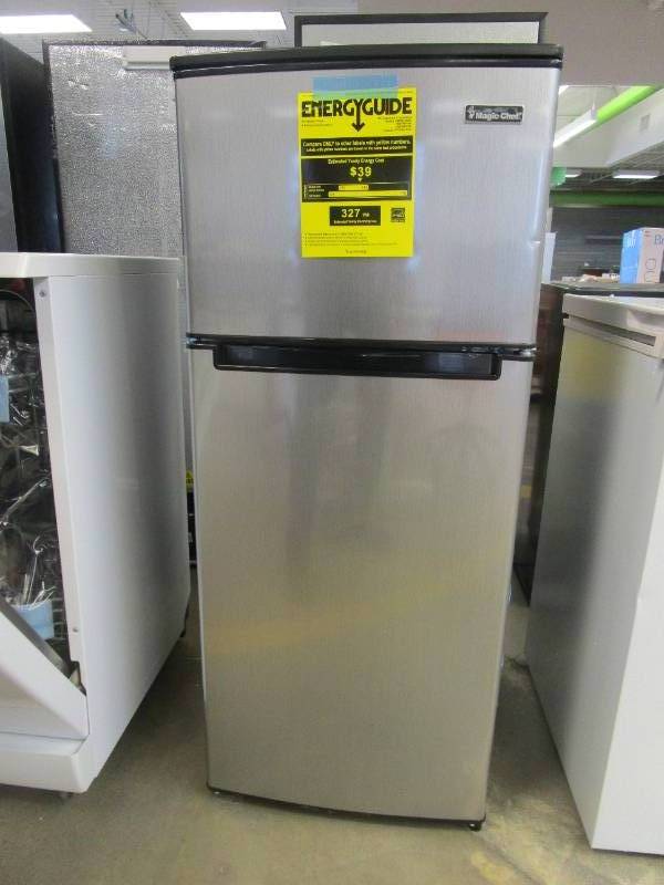 Magic Chef 4.5 cu. ft. 2 Door Mini Fridge in Stainless Look with