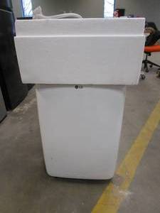 lot 506 image: LG Electronics 7,000 BTU (DOE) 115-Volt Portable Air Conditioner LP0721WSR Cools 300 Sq. Ft. with Dehumidifier Function and LCD Remote (MISSING REMOTE AND INSTALLATION PARTS)