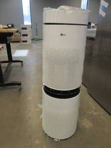 lot 527 image: LG Electronics PuriCare 360° True HEPA Air Purifier Tower with Clean Booster and Odor Reduction in White (NEW CONDITION)