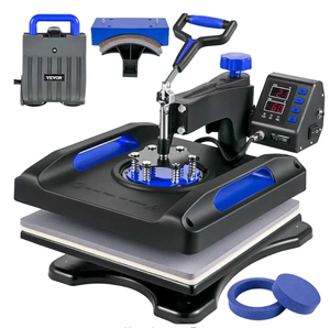 lot 563 image: VEVOR 15 in. x 15 in. Pro Heat Press Machine 5 in 1 Combo 360 Swing Away Digital Sublimation Vinyl Transfer Printer, Blue