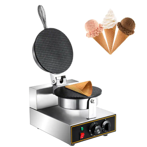lot 587 image: VEVOR Commercial Ice Cream Cone Machine 110V Electric Waffle Makers 1200W Stainless Steel Egg Cone Baker (OPEN BOX)