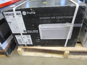 lot 542 image: GE Profile Profile 8,100 BTU 115-Volt Ultra Quiet Smart Window Room Air Conditioner for Medium Rooms with Wi-Fi and Remote in White (STRAPPED)