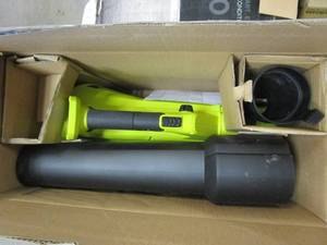 lot 543 image: RYOBI ONE HP 18V Brushless Whisper Series 130 MPH 450 CFM Cordless Battery Leaf Blower (Tool Only) (APPEARS TO BE IN NEW CONDITION)