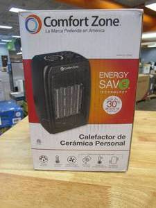 lot 559 image: Comfort Zone Energy Save 1500-Watt Electric Ceramic Space Heater with Thermostat and Fan (OPEN BOX)