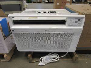lot 564 image: LG Electronics 12,000 BTU Window Smart Air Conditioner LW1222ERSM Cools 550 Sq. Ft. with ENERGY STAR and Remote (FACEPLATE IS LOOSE)