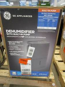 lot 568 image: GE 50 pt. Dehumidifier with Built-in Pump for Basement, Garage or Wet Rooms up to 4500 sq. ft. in Grey, ENERGY STAR (OPEN BOX)