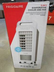lot 582 image: Frigidaire 250 CFM 3-Speed 2-In-1 Personal Evaporative Air Cooler (Swamp Cooler) with Removable Water Tank for 100 sq. ft. - White (OPEN BOX)