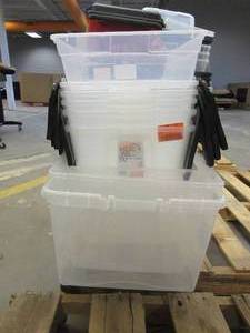 lot 590 image: Lot of Bins - Some are missing Tops (SEE PHOTOS)