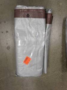 lot 592 image: Everbilt 16 ft. x 20 ft. BrownSilver Heavy Duty Tarp (OPEN PACKAGING)