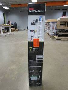 lot 598 image: Rubbermaid All-In-One FastTrack Garage Storage Rail System Tool Kit (7-Piece) (OPEN BOX)