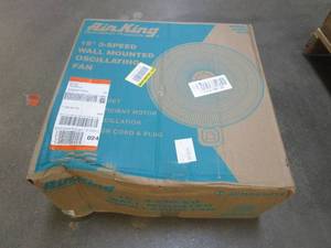 lot 622 image: Air King 18 in. Commercial Grade Oscillating Wall Mount Fan (OPEN BOX)