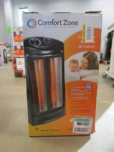 lot 668 image: Comfort Zone 1500-Watt Electric Quartz Infrared Radiant Tower Heater (USED, OPEN BOX)