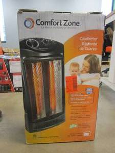 lot 672 image: Comfort Zone 1500-Watt Electric Quartz Infrared Radiant Tower Heater (OPEN BOX)