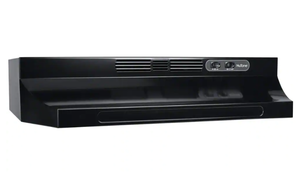 lot 617 image: Broan-NuTone RL6200 Series 24 in. Ductless Under Cabinet Range Hood with Light in Black (OPEN BOX)