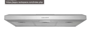 lot 618 image: AKDY 36 in. 58 CFM Convertible Under Cabinet Range Hood in Brushed Stainless Steel with 2 Carbon Filters and Push Button (STRAPPED)