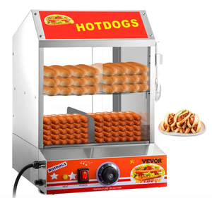 lot 620 image: VEVOR 24.5 Qt. Hot Dog Steamer 2-Tier Hut Steamer Stainless Steel Hot Dog Steamer Commercial Food Warmer Display (OPEN BOX)
