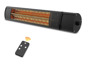 lot 741 image: 1500-Watt Wall Mounted Outdoor Metal Electric Patio Heater with Remote Control (OPEN BOX)