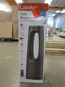 lot 684 image: Lasko Bladeless 1500-Watt 28 in. Electric Oscillating Tower Ceramic Space Heater with Remote Control (MISSING REMOTE CONTROL)
