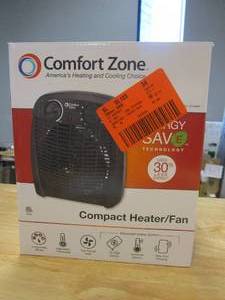 lot 696 image: Comfort Zone Energy Save 5120 BTU Fan Heaters Electric Furnace with Adjustable Thermostat (OPEN BOX)