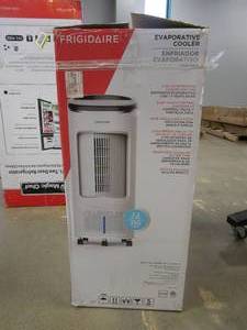 lot 721 image: Frigidaire 350 CFM 4-Speed 2-In-1 Evaporative Cooler (Swamp Cooler) and Fan with Wide Angle Oscillation for 250 sq. ft. - White (OPEN BOX)