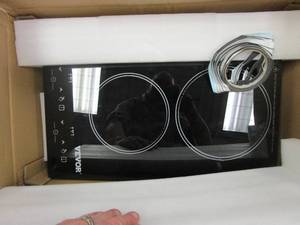 lot 743 image: VEVOR 20.1 in. x 11.3 in. Built-in Induction Hotplate 2-Elements Electric Cooktop with 9-Power Levels Radiant Cooktop (OPEN BOX)