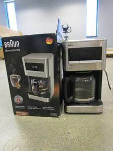 lot 762 image: Braun BrewSense 12-Cup Programmable Stainless Steel Drip Coffee Maker with Temperature Control (USED)