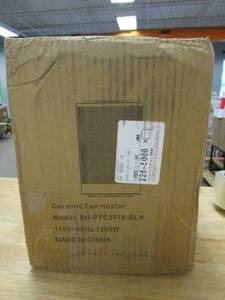 lot 766 image: Vivohome 1200-Watt Electric Ceramic Space Heater with Fan, Thermostat and Auto Oscillating in Black (OPEN BOX)