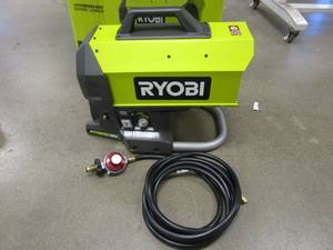 lot 779 image: RYOBI ONE 18V Cordless Hybrid Forced Air Propane Heater (Tool Only) (OPEN BOX)